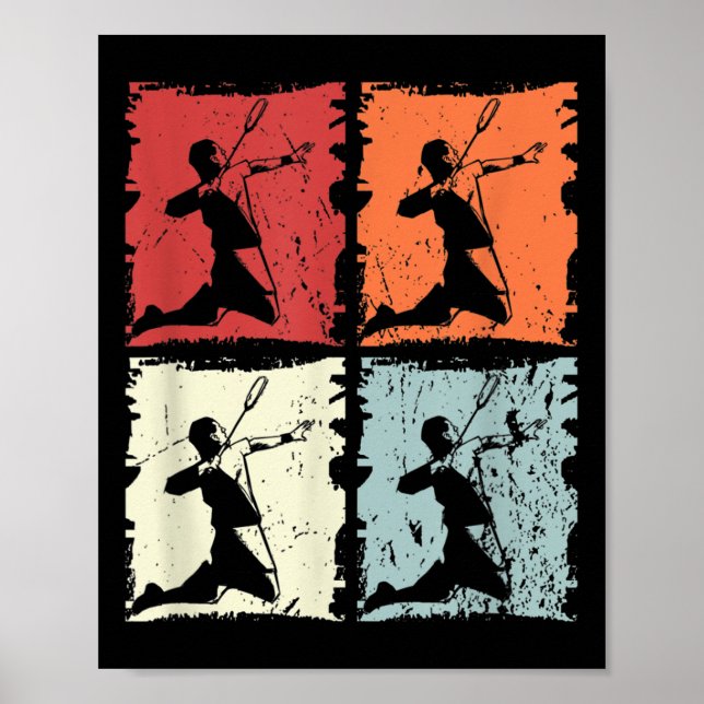 Badminton Retro Badminton Player, Shuttle Poster (Framsidan)