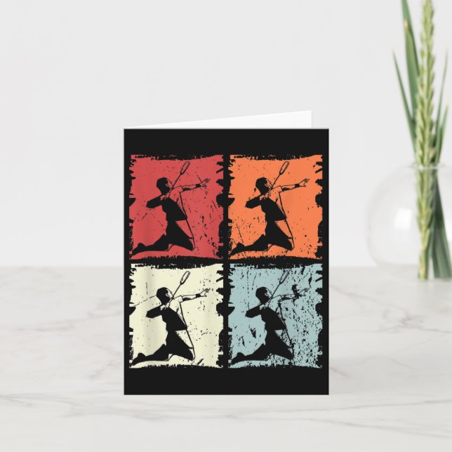 Badminton Retro Badmintonspelare, Fjäderboll  Kort (Framsida)