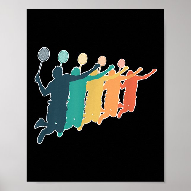 Badminton Retro-racket Poster (Framsidan)