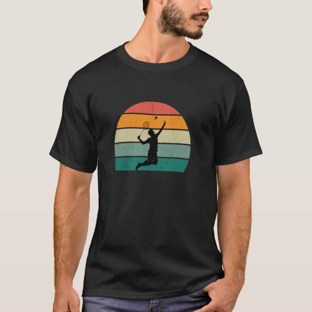 Badminton Retro Sunset Manar Womens T Shirt (Framsida)