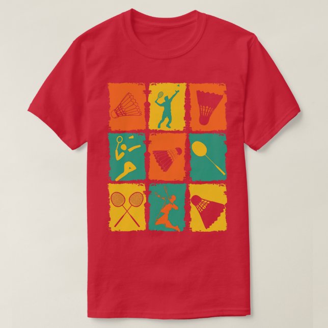 Badminton Retro T Shirt (Design framsida)