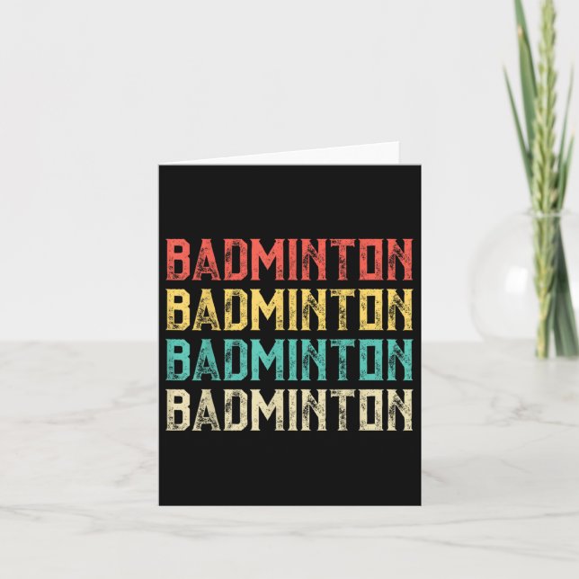 Badminton, Retro Vintage Badminton  Kort (Framsida)