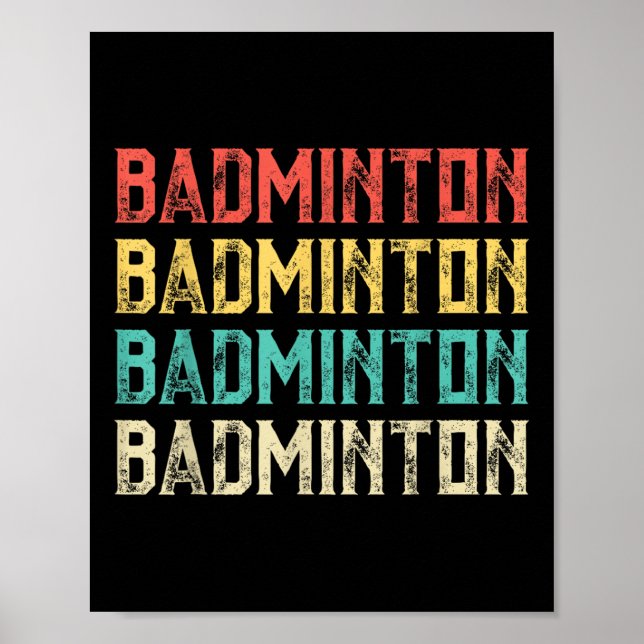 Badminton, Retro Vintage Badminton  Poster (Framsidan)