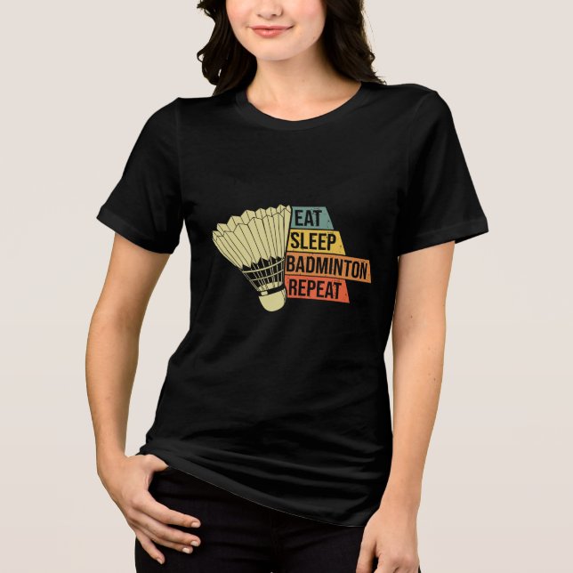 Badminton Retro Vintage T Shirt (Framsida)