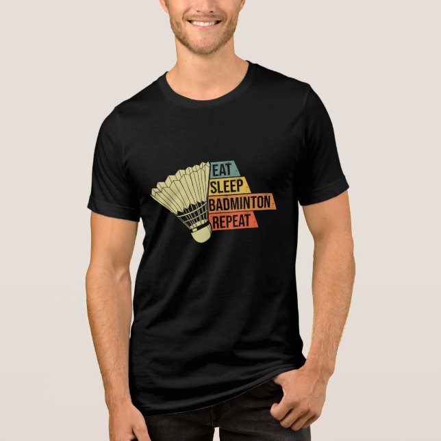 Badminton Retro Vintage T Shirt (Framsida)
