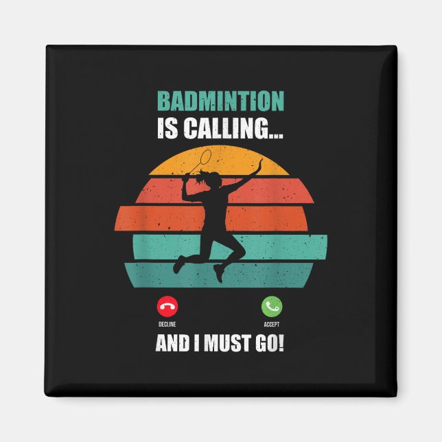 Badminton ringer, det är dags att spela och tävla. magnet (Framsidan)