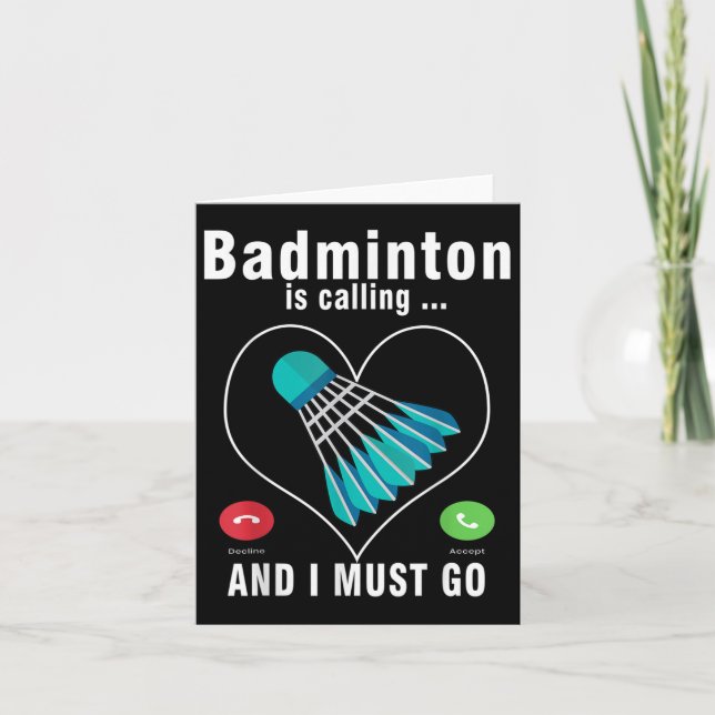 Badminton ringer och jag måste gå till Badminton Kort (Framsida)