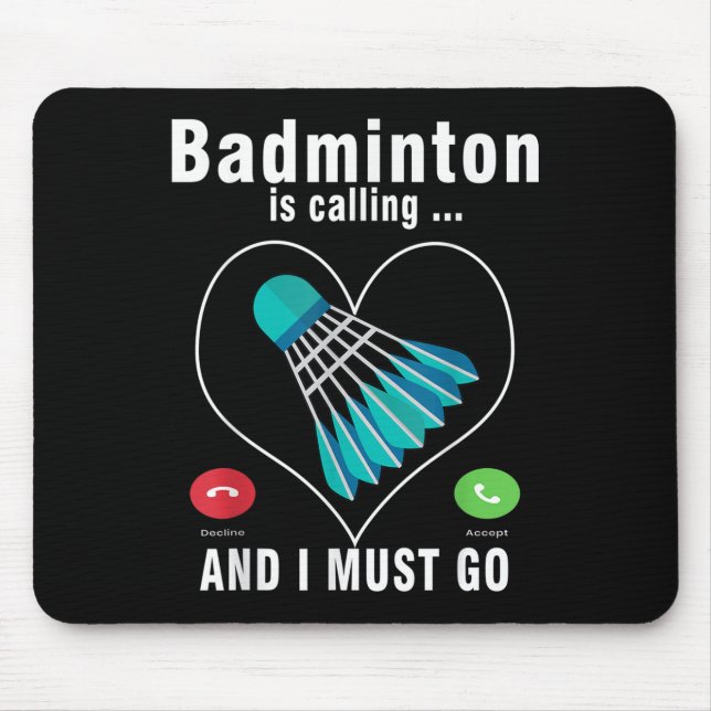 Badminton ringer och jag måste gå till Badminton Musmatta (Framsidan)