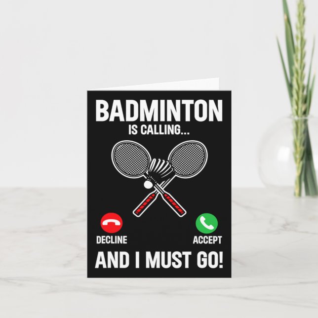 Badminton ringer och jag måste spela idrott Sh Kort (Framsida)