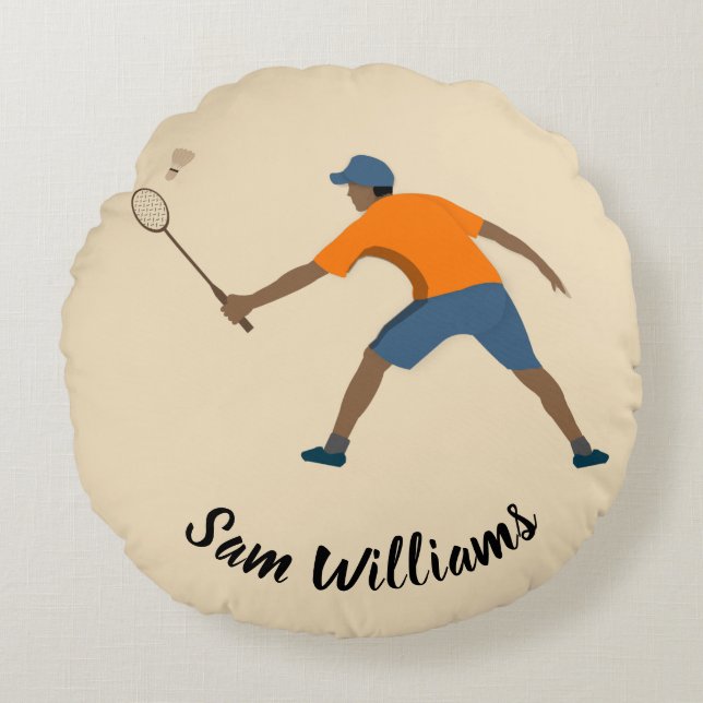 Badminton Rund Kudde (Framsidan)