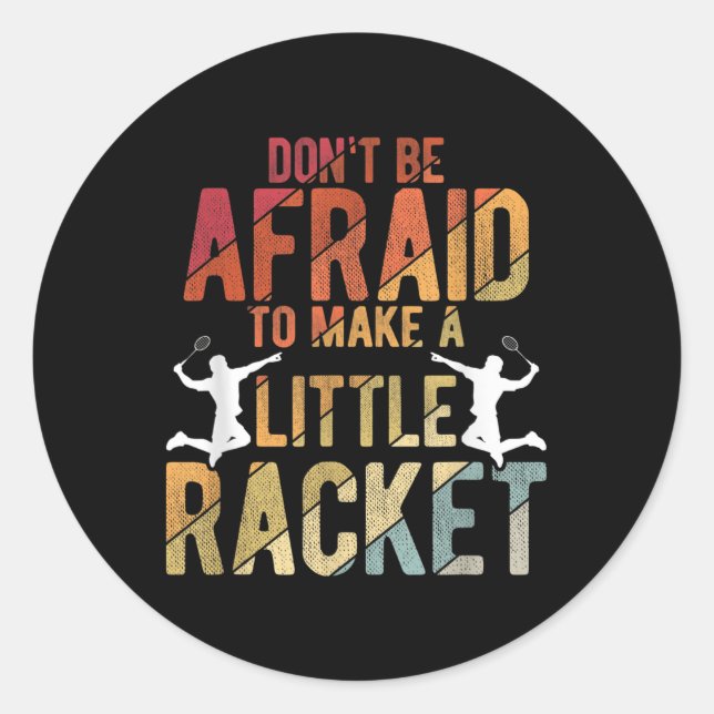 Badminton  runt klistermärke (Framsida)