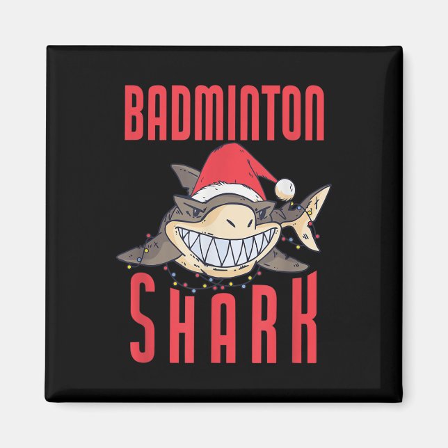 Badminton Shark Julhelg - Badminton Spela Magnet (Framsidan)