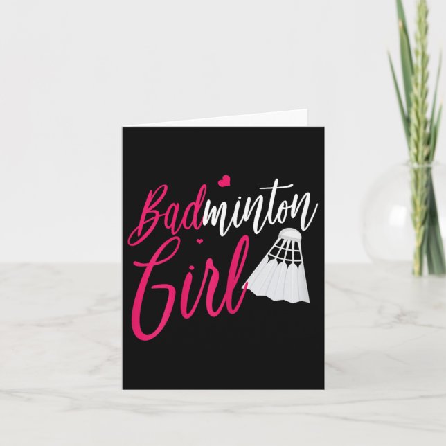 Badminton Shirt Badminton Girl Funny Badminton Pla Kort (Framsida)