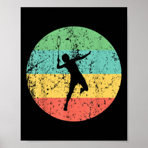 Badminton Shirt - Vintage Retro Badminton Player Poster