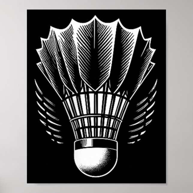 Badminton Shuttle Badminton Älskare minimalist Poster (Framsidan)