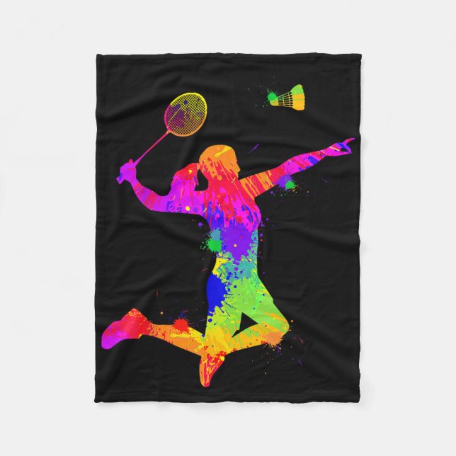 Badminton Shuttle, Badminton Player, Girls, Women Fleecefilt (Framsidan)