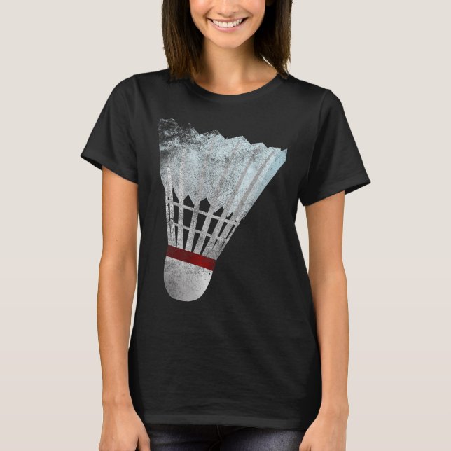 Badminton Shuttle Birdie Tee Shirt Player Gift Ide (Framsida)