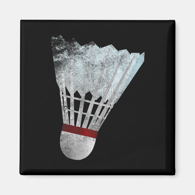Badminton Shuttle Birdie Tee Shirt Player Gift Ide Magnet (Framsidan)