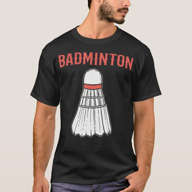 Badminton Shuttle Cock Ikonisk Rolig Design T Shirt (Framsida)