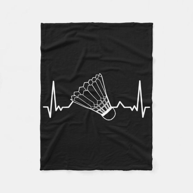 Badminton Shuttle Court Game Sport Heartslag Badmi Fleecefilt (Framsidan)