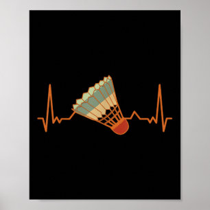 Badminton Shuttle Court Game Sport Heartslag Badmi Poster