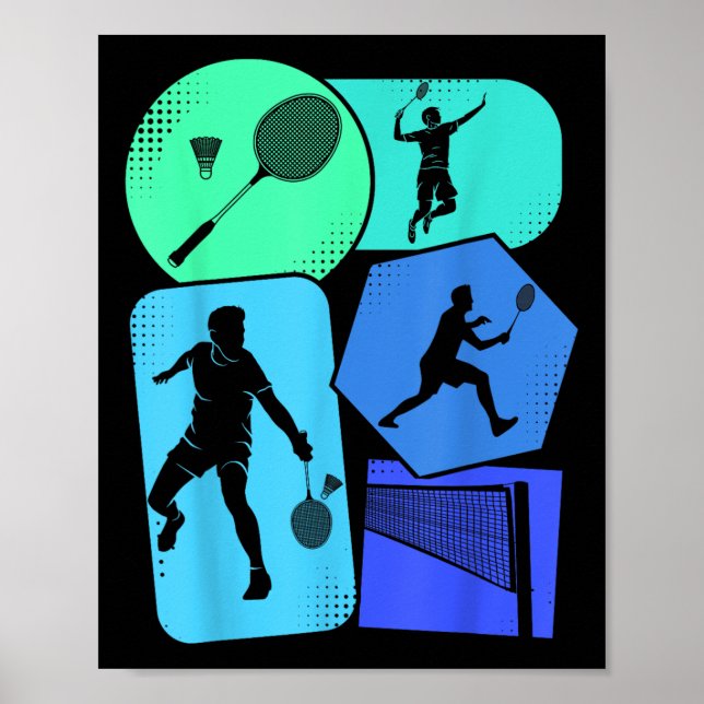 Badminton Shuttle Kids Boys Youth Men  Poster (Framsidan)