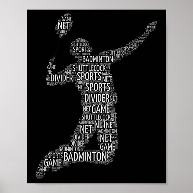 Badminton Shuttle Player Poster (Framsidan)
