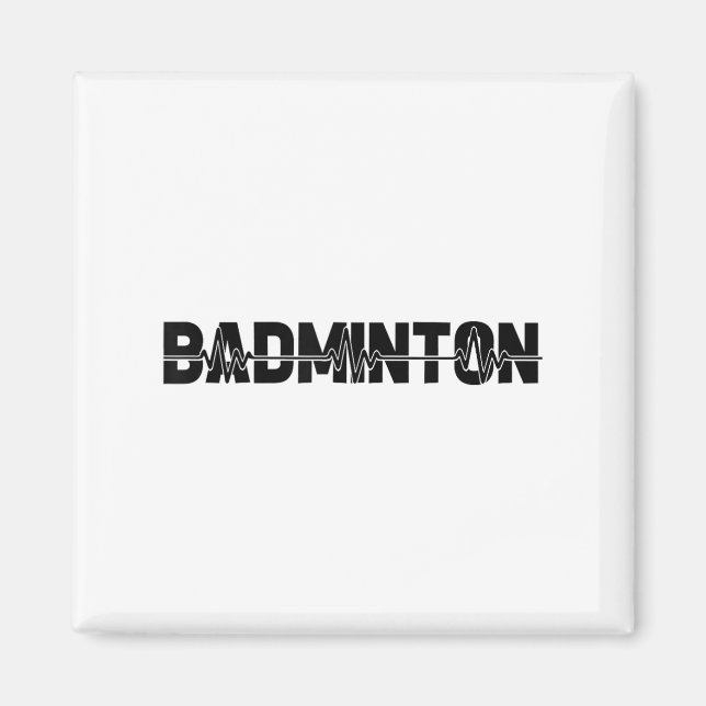 Badminton Shuttle Player - Team Racquet Ekg Heartb Magnet (Framsidan)