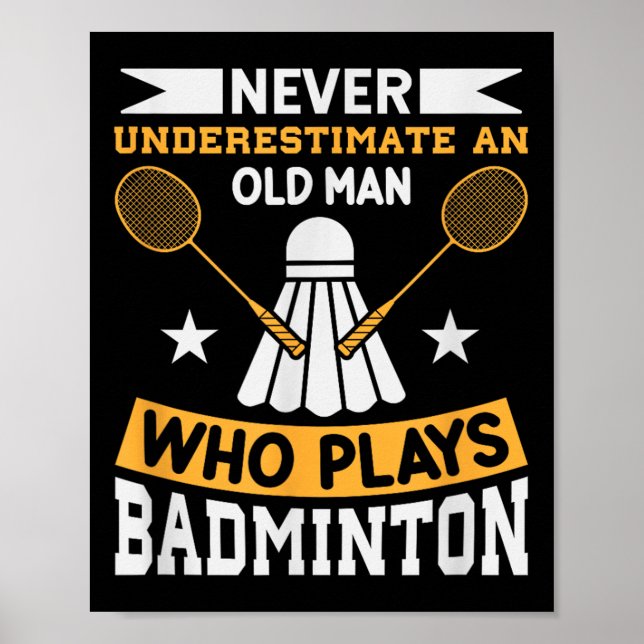 Badminton Shuttle Racket Badminton Player Poster (Framsidan)