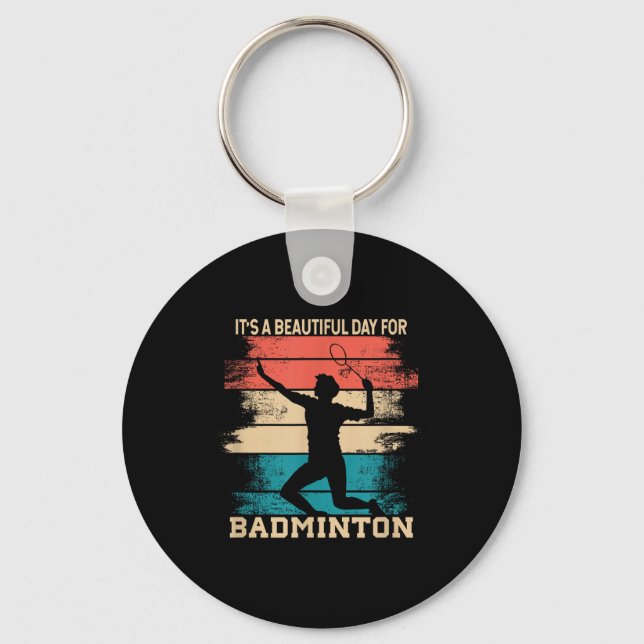 Badminton Shuttle Racket Badminton Spelare  Nyckelring (Framsida)