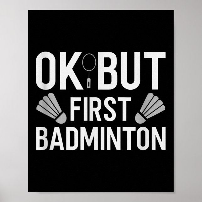 Badminton Shuttle Racket Badmintonspelare 2  Poster (Framsidan)