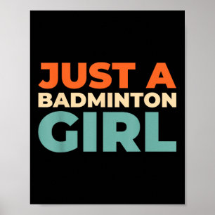 Badminton Shuttle - Racket Player bara en Badminto Poster