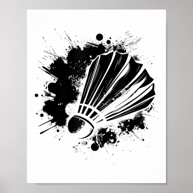 Badminton Shuttle Racket Sports Poster (Framsidan)