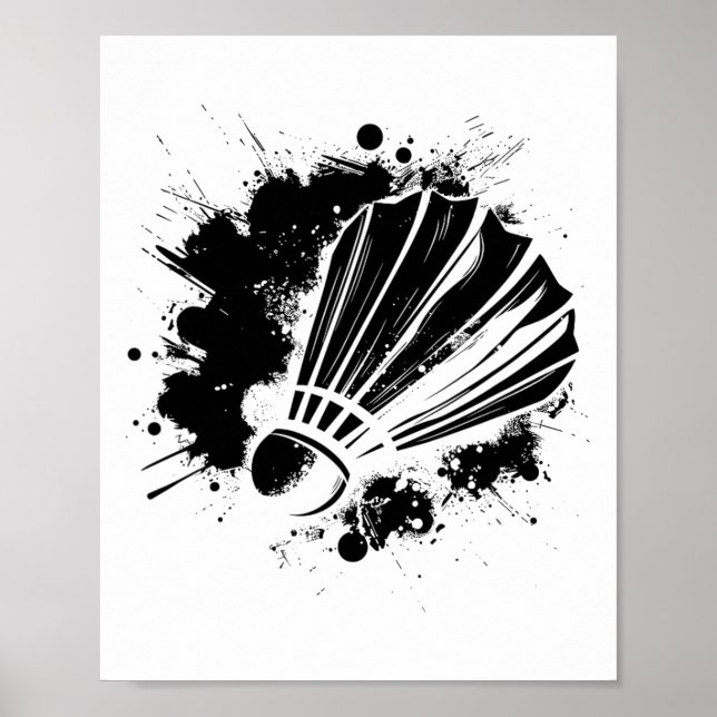 Badminton Shuttle Racket Sports Poster (Framsidan)