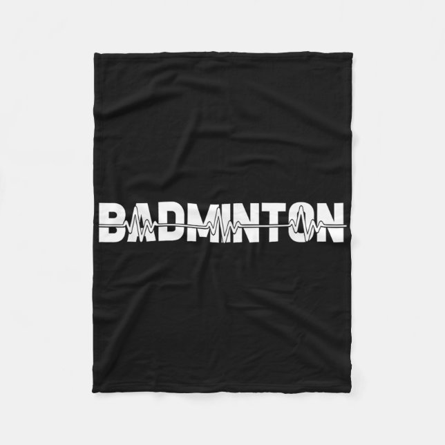 Badminton Shuttle - Rackethallspelare Ekg Hjarta Fleecefilt (Framsidan)