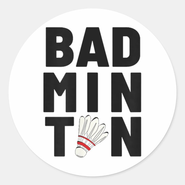Badminton Shuttle Runt Klistermärke (Framsida)