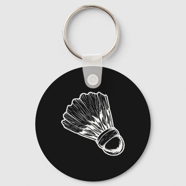 Badminton Shuttle Sketch Badmintonist Nyckelring (Framsida)