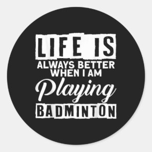 Badminton Shuttle Sport Badminton Spelare Tränare Runt Klistermärke