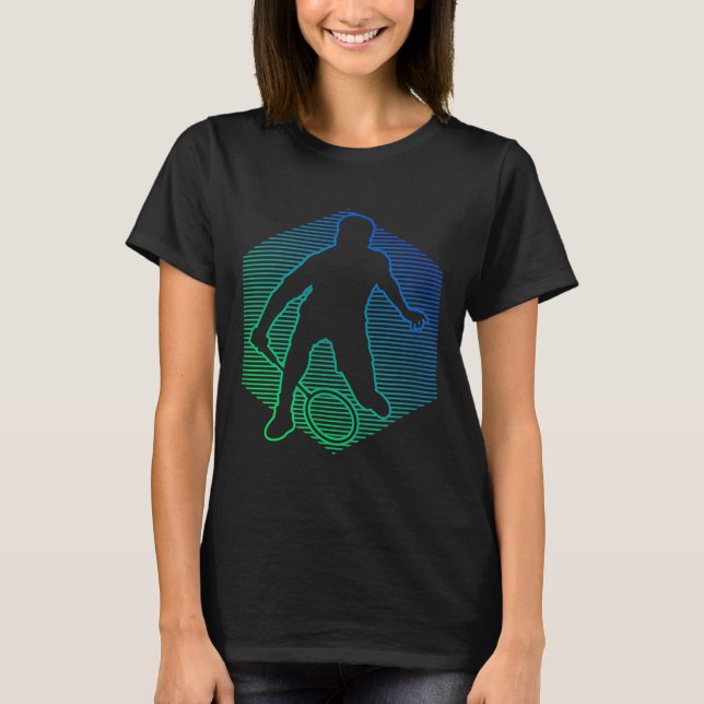 Badminton Shuttle Squash Womens Badminton Player T Shirt (Framsida)