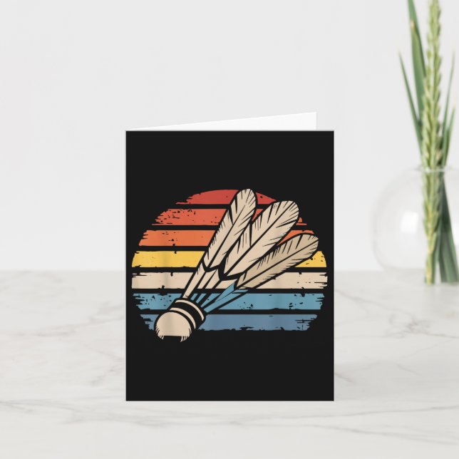 Badminton Shuttle Sunset Distress Funny Shuttle Kort (Framsida)