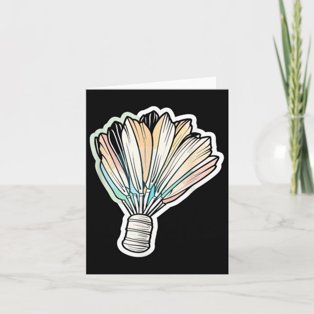 Badminton Shuttle Teckning Badmintonist Kort (Framsida)