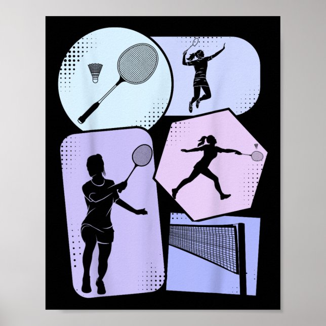 Badminton Shuttle Women Girls Poster (Framsidan)