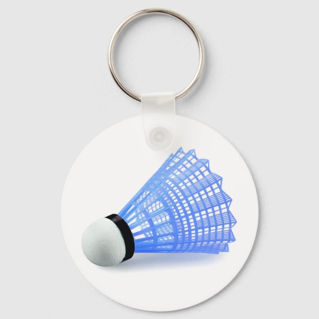 Badminton Shuttlecock Birdie Blue Sports Nyckelring (Framsida)