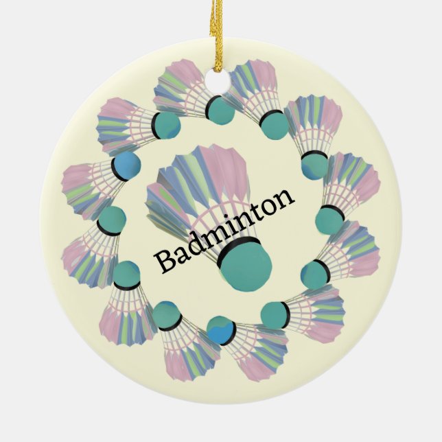 Badminton Shuttlecock Design Ornament (Baksidan)