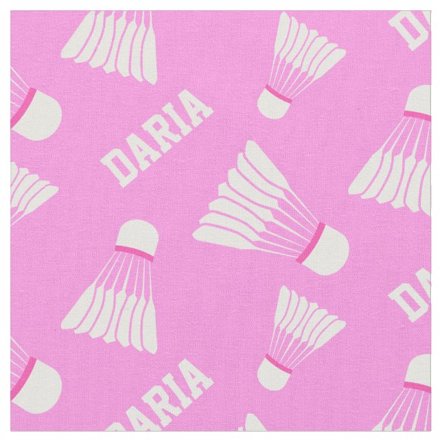 Badminton Shuttlecock Flickor namn rosa Tyg (Närbild)