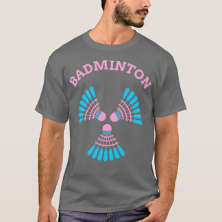 Badminton Shuttlecock söt i rosa lite blå T Shirt