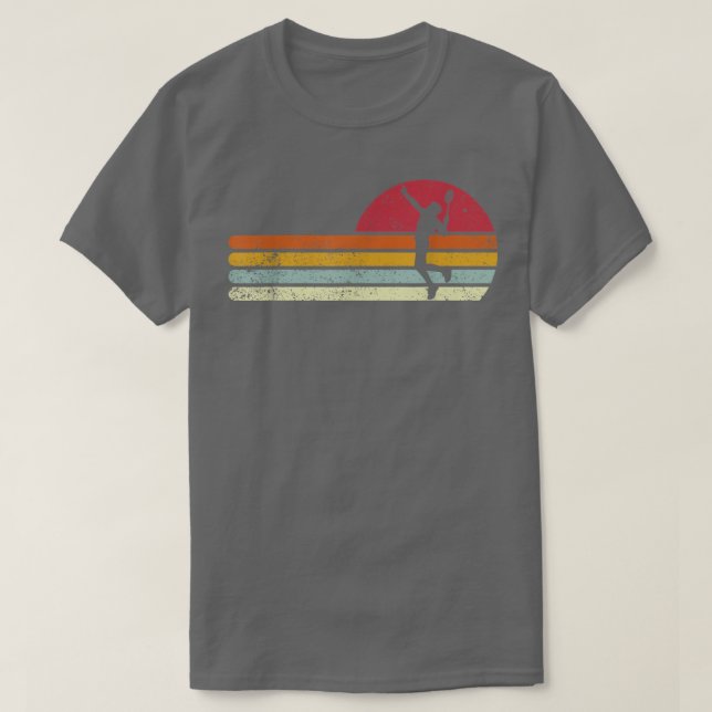 Badminton Shuttlecock Sunset Distress T Shirt (Design framsida)