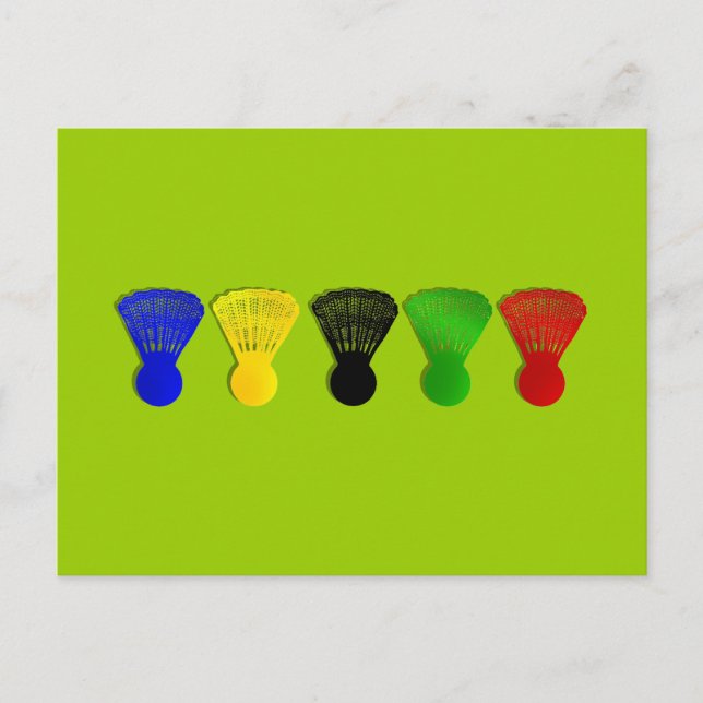 badminton shuttlecock vykort (Framsida)