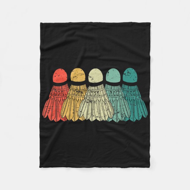 Badminton Shuttles Match Racket Boll Retro Vi Fleecefilt (Framsidan)