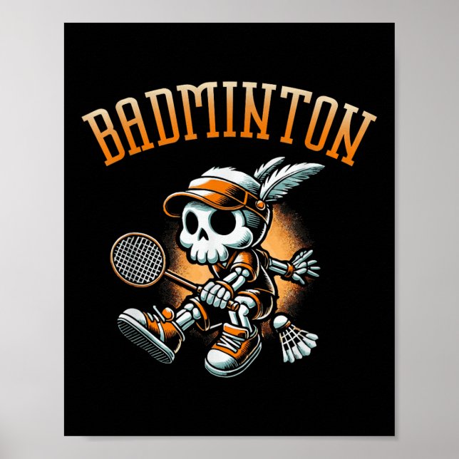 Badminton Skeleton med ryggstöd och skyttel Poster (Framsidan)